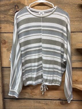 BKE Striped Drawstring Sweater Top